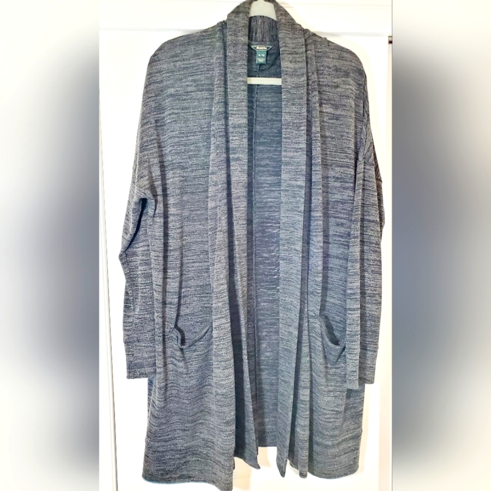 ROOTS - Jersey / Stretchy Gray Cardigan - 1X 